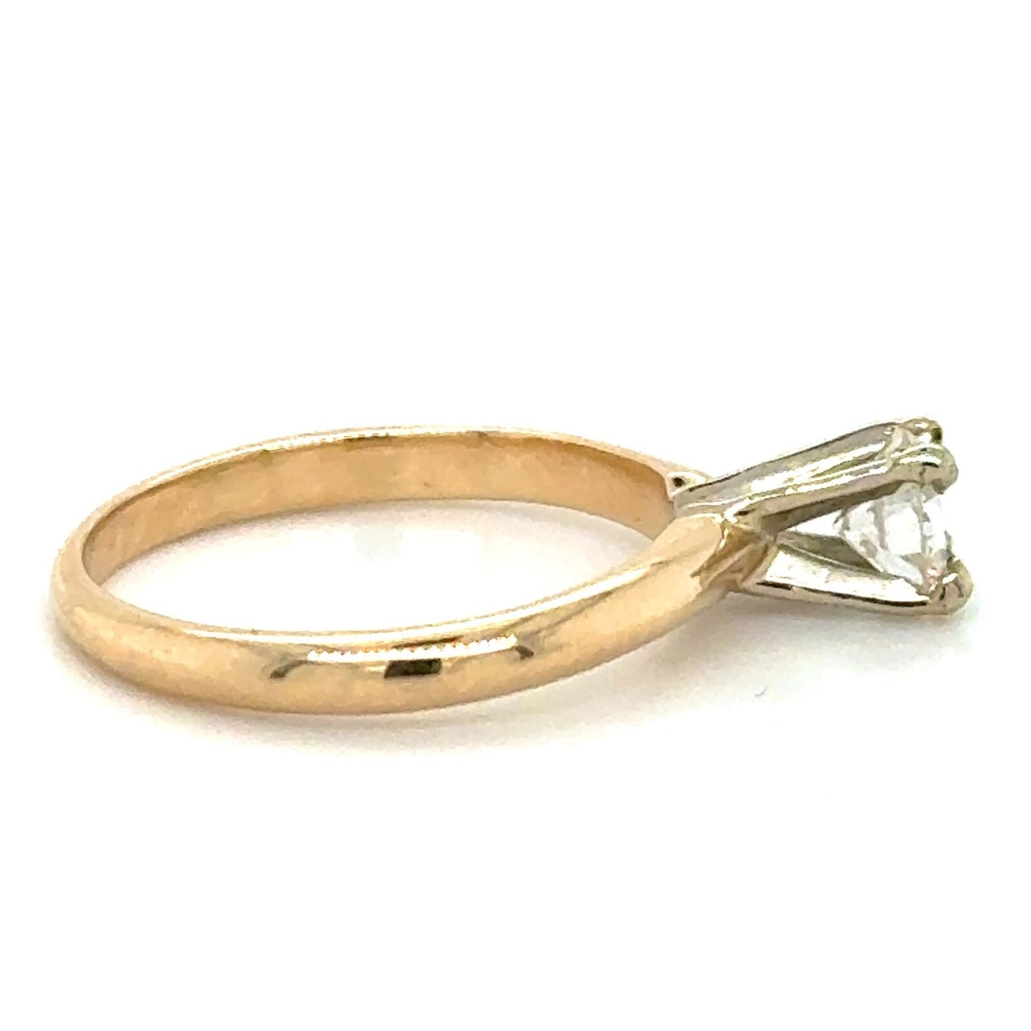 0.39ct Diamond Solitaire 14k Yellow Gold Engagement Ring 1.9g Size 4.75