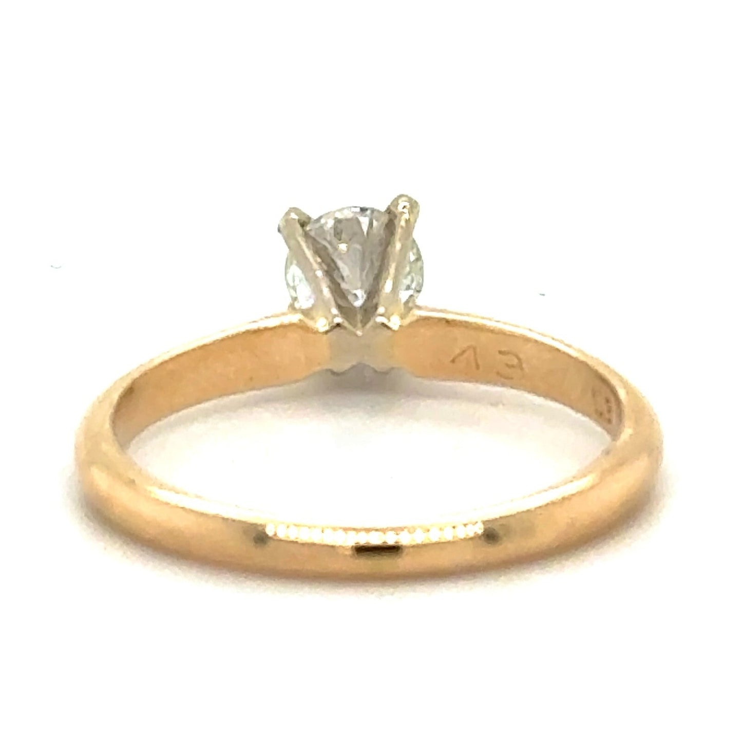 0.39ct Diamond Solitaire 14k Yellow Gold Engagement Ring 1.9g Size 4.75