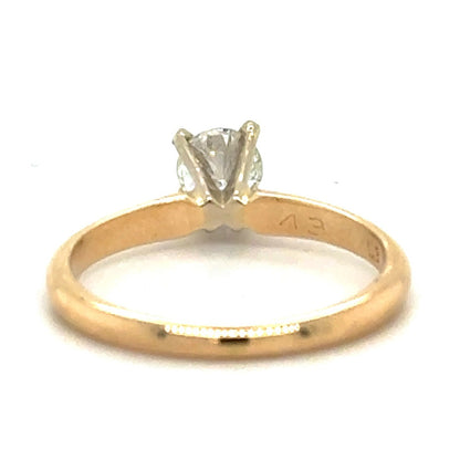 0.39ct Diamond Solitaire 14k Yellow Gold Engagement Ring 1.9g Size 4.75