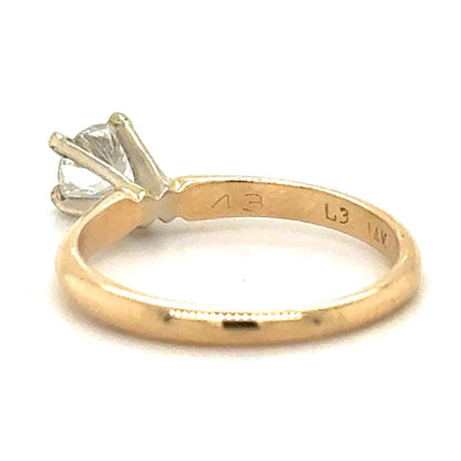 0.39ct Diamond Solitaire 14k Yellow Gold Engagement Ring 1.9g Size 4.75