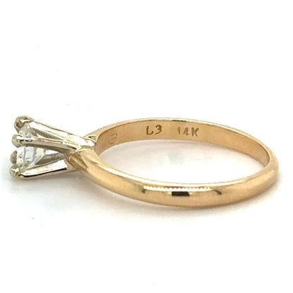 0.39ct Diamond Solitaire 14k Yellow Gold Engagement Ring 1.9g Size 4.75