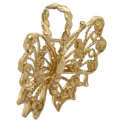 Butterfly 14k Yellow Gold Pendant Charm 2.7g