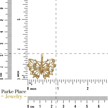 Butterfly 14k Yellow Gold Pendant Charm 2.7g