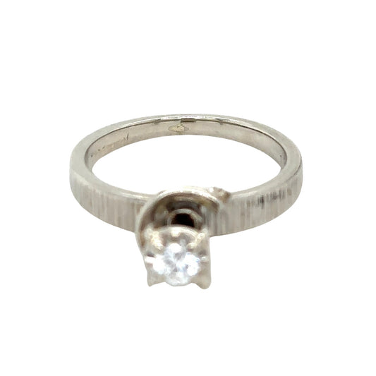 1/5ct Diamond Solitaire 14k White Gold Size 5.5 Engagement Ring 3.4g