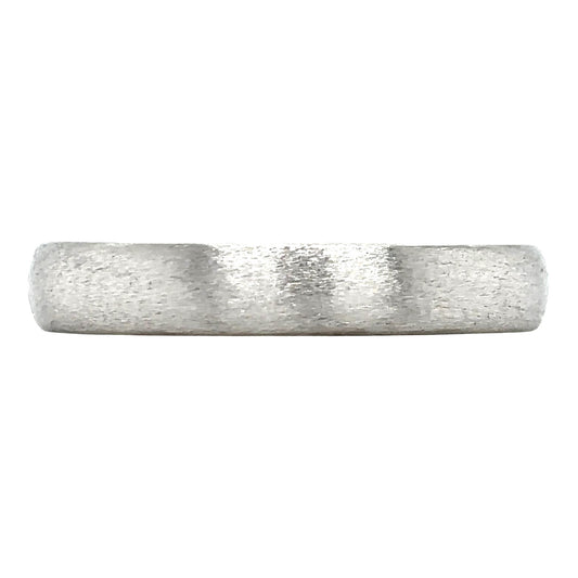 3.9mm Brushed Wedding Band Ring 10k White Gold 2.4g Size 10.5