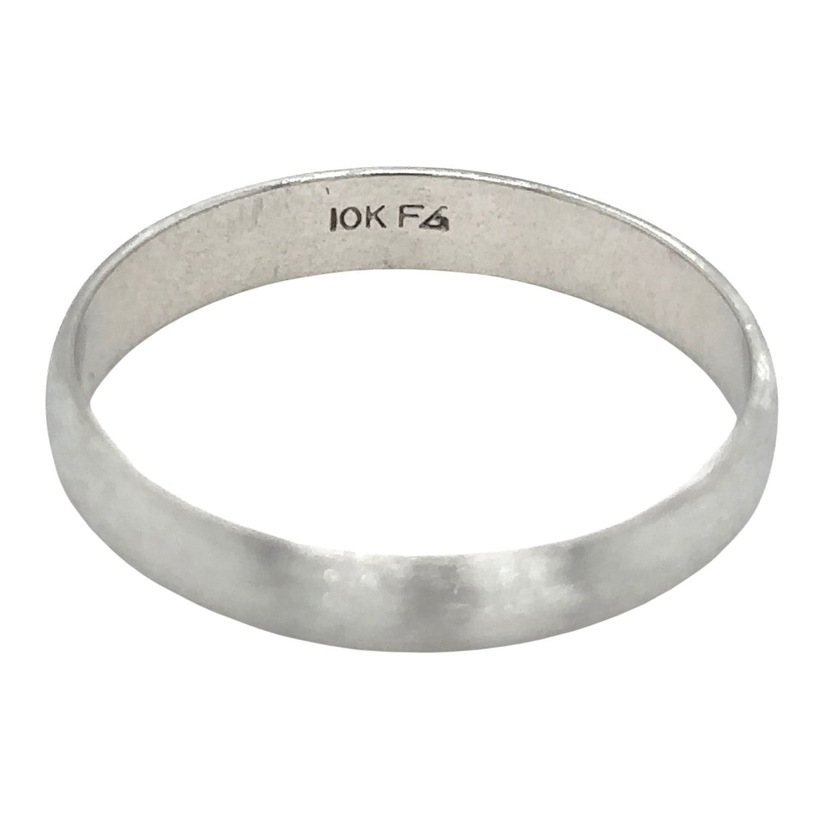 3.9mm Brushed Wedding Band Ring 10k White Gold 2.4g Size 10.5