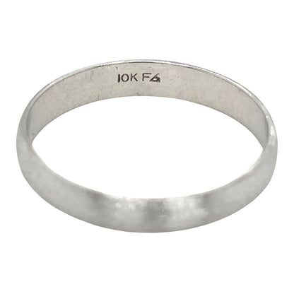 3.9mm Brushed Wedding Band Ring 10k White Gold 2.4g Size 10.5