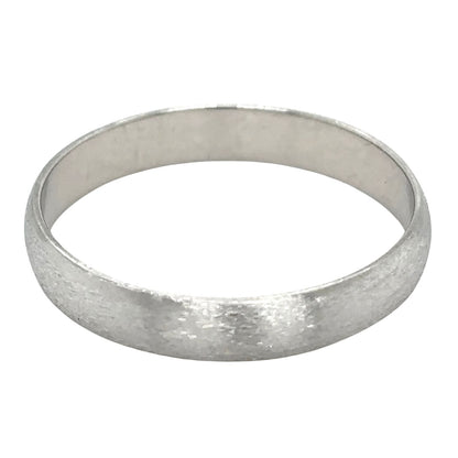 3.9mm Brushed Wedding Band Ring 10k White Gold 2.4g Size 10.5