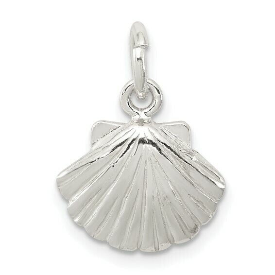 Sterling Silver Shell Pendant Charm 925 15mm x 13mm