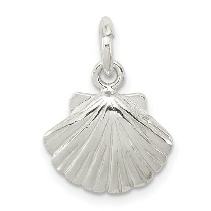 Sterling Silver Shell Pendant Charm 925 15mm x 13mm