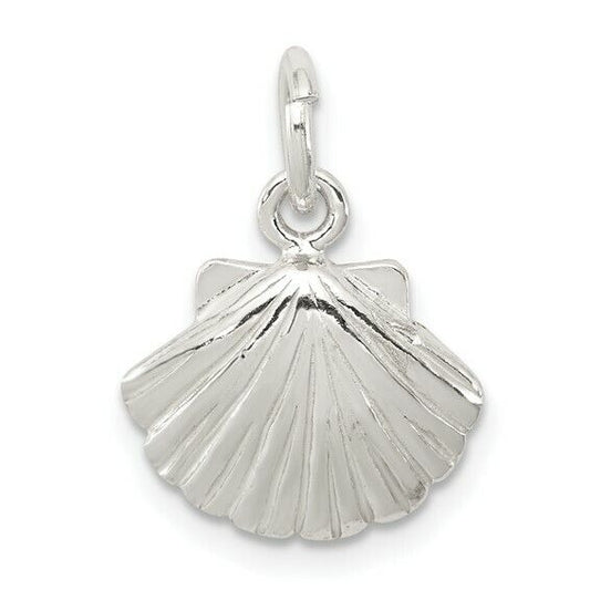 Sterling Silver Shell Pendant Charm 925 15mm x 13mm