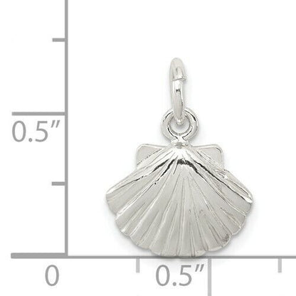 Sterling Silver Shell Pendant Charm 925 15mm x 13mm