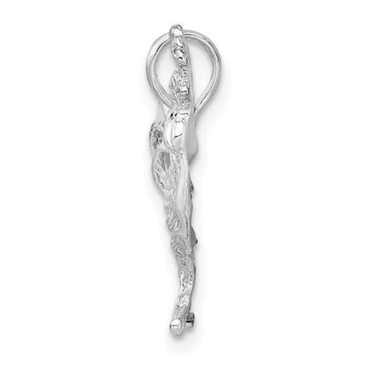 De-Ani Sterling Silver Rhodium-Plated Polished Rooster Pendant 19mm X 23mm