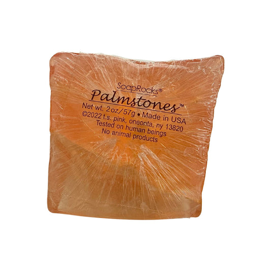 SoapRocks Palmstones 2oz Handcrafted Vegan Soap Orange Crystal Design Made In USA