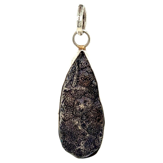 Multicolor Druzy Quartz Solitaire Sterling Silver Pendant 7.4g