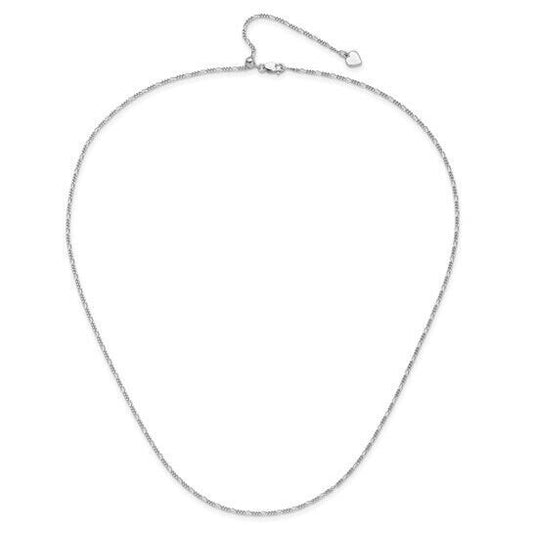 Leslie's Sterling Silver Adjustable 1.55mm Figaro 30in Chain Necklace