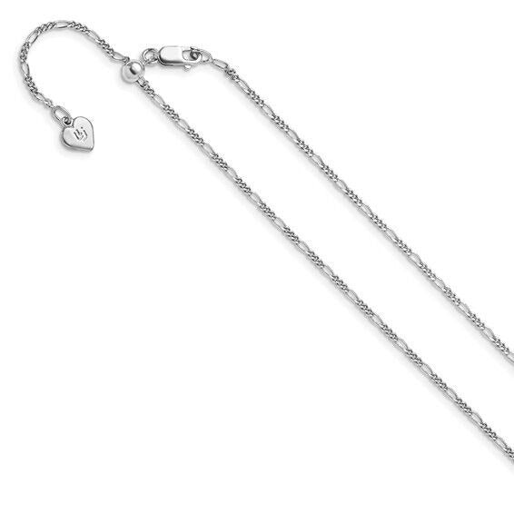 Leslie's Sterling Silver Adjustable 1.55mm Figaro 30in Chain Necklace
