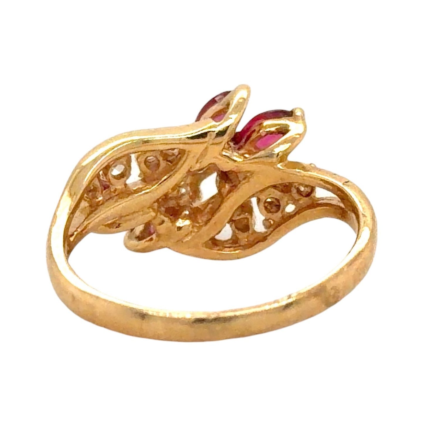 1/2ct Ruby & 1/10ct Diamond 14k Yellow Gold Ring 2.5g Size 4.5