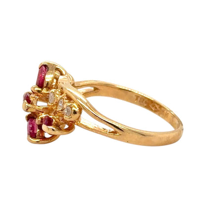 1/2ct Ruby & 1/10ct Diamond 14k Yellow Gold Ring 2.5g Size 4.5