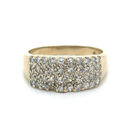 10k Yellow Gold 3/8ctw Diamond Band Ring 4.0g Size 6.75