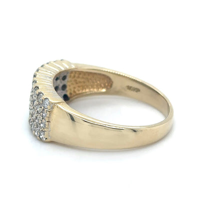 10k Yellow Gold 3/8ctw Diamond Band Ring 4.0g Size 6.75
