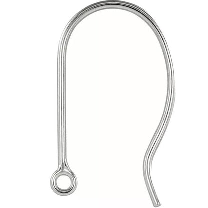 1 Single 14K White Gold 14.5 x 8.5 mm French Wire Earring Top