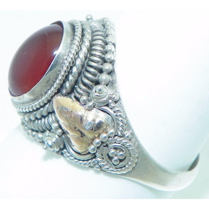 Sterling Silver Carnelian Solitaire Ring 3.8g Size 7.75