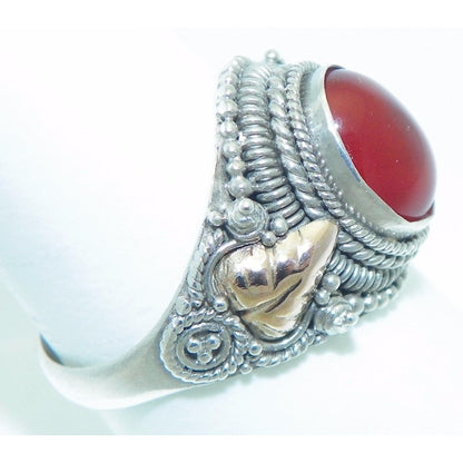 Sterling Silver Carnelian Solitaire Ring 3.8g Size 7.75