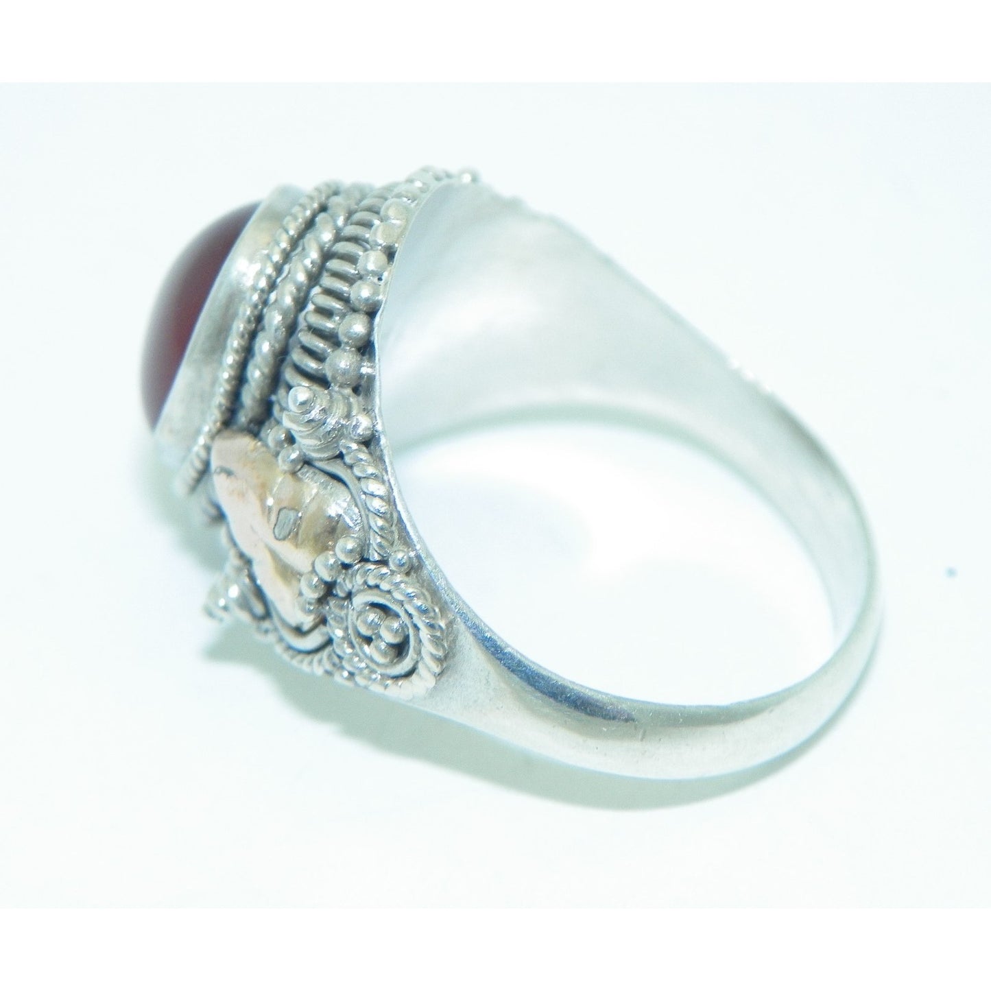 Sterling Silver Carnelian Solitaire Ring 3.8g Size 7.75