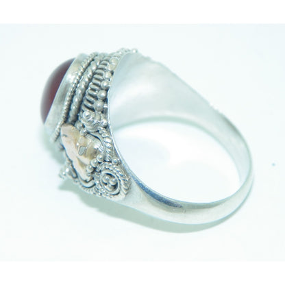 Sterling Silver Carnelian Solitaire Ring 3.8g Size 7.75