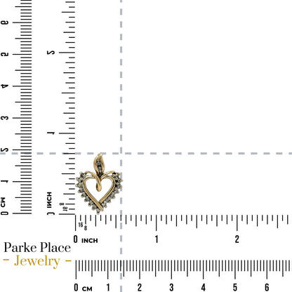 1/6ctw Diamond Heart Pendant 10k Yellow Gold 1.0g