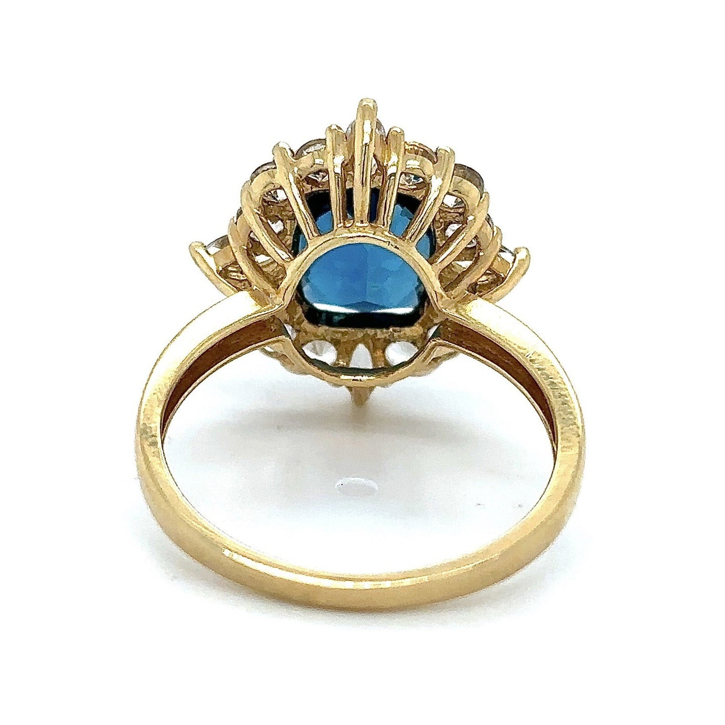 Blue & White Topaz 14k Yellow Gold Ring 4.2g Size 8.25