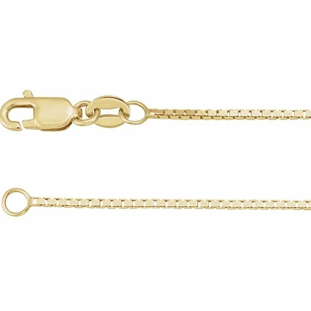 1mm 18 inch Box Chain Necklace 10k Yellow Gold