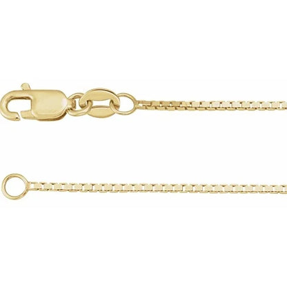 1mm 18 inch Box Chain Necklace 10k Yellow Gold