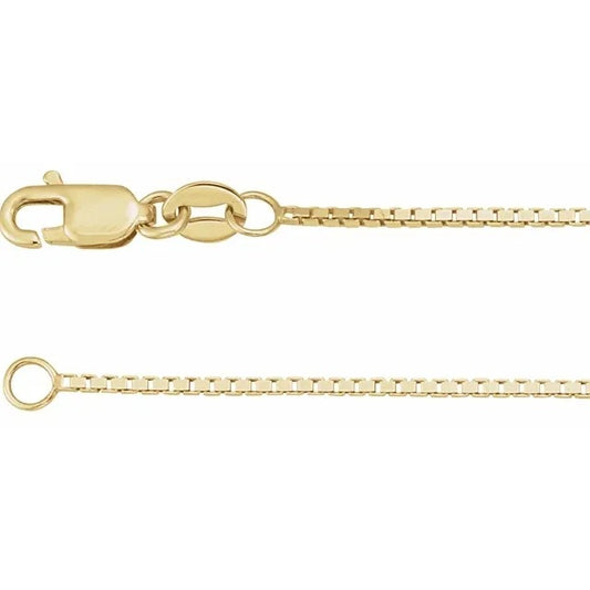 1mm 18 inch Box Chain Necklace 10k Yellow Gold