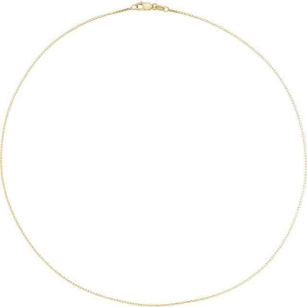 1mm 18 inch Box Chain Necklace 10k Yellow Gold