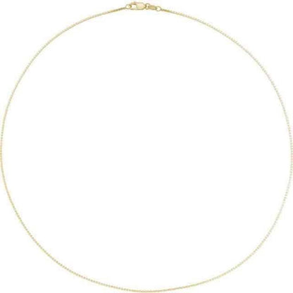 1mm 18 inch Box Chain Necklace 10k Yellow Gold