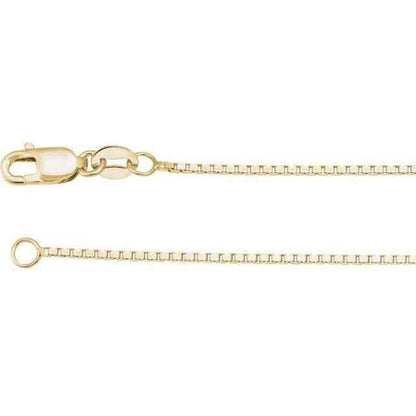 1mm 18 inch Box Chain Necklace 10k Yellow Gold