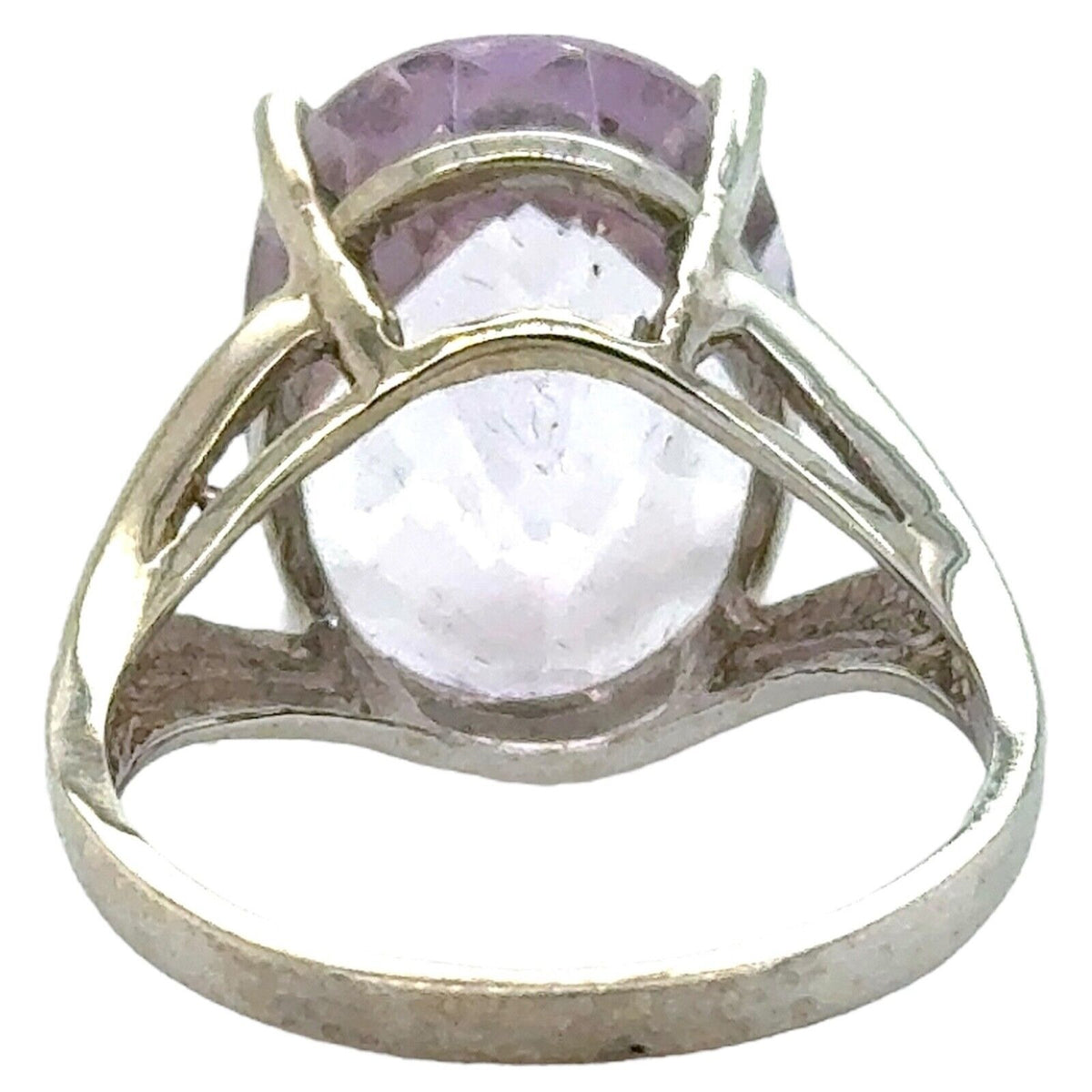 8.70ct Brazilian Rose Quartz Solitaire 14k White Gold Ring Size 7.25