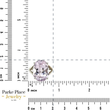 8.70ct Brazilian Rose Quartz Solitaire 14k White Gold Ring Size 7.25