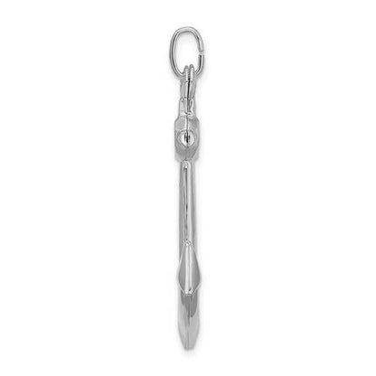 Sterling Silver Rhodium-Plated  Anchor Pendant