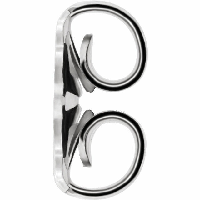 14K White Gold Push-On Screw-Off Earring Back 5.2mm Pad (Pair)