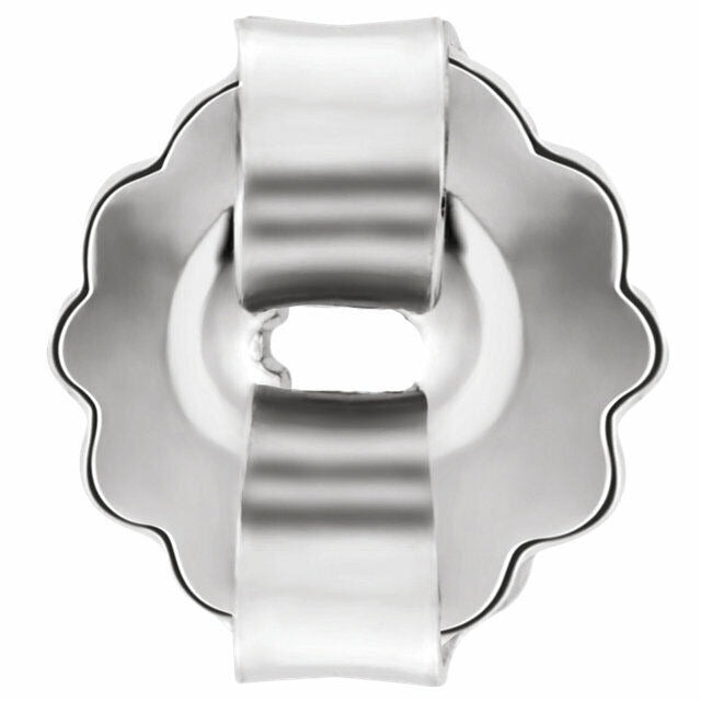 14K White Gold Push-On Screw-Off Earring Back 5.2mm Pad (Pair)