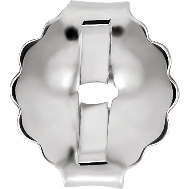 14K White Gold Push-On Screw-Off Earring Back 5.2mm Pad (Pair)