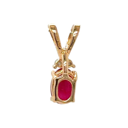 Ruby & Diamond 14k Yellow Gold Pendant 0.5g