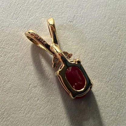 Ruby & Diamond 14k Yellow Gold Pendant 0.5g