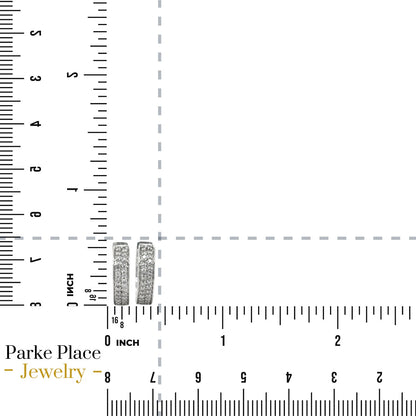 14K White Gold Diamond Hoop Earrings 4.6g