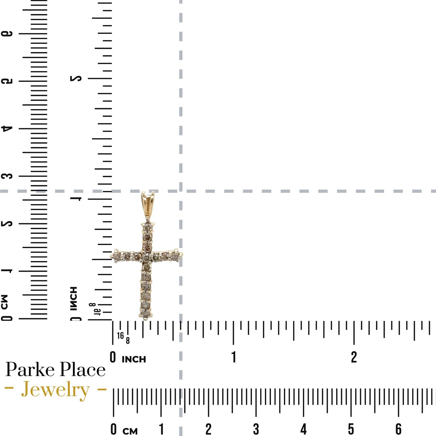 1/3ctw Diamond 10k Yellow Gold Cross Pendant 1.4g