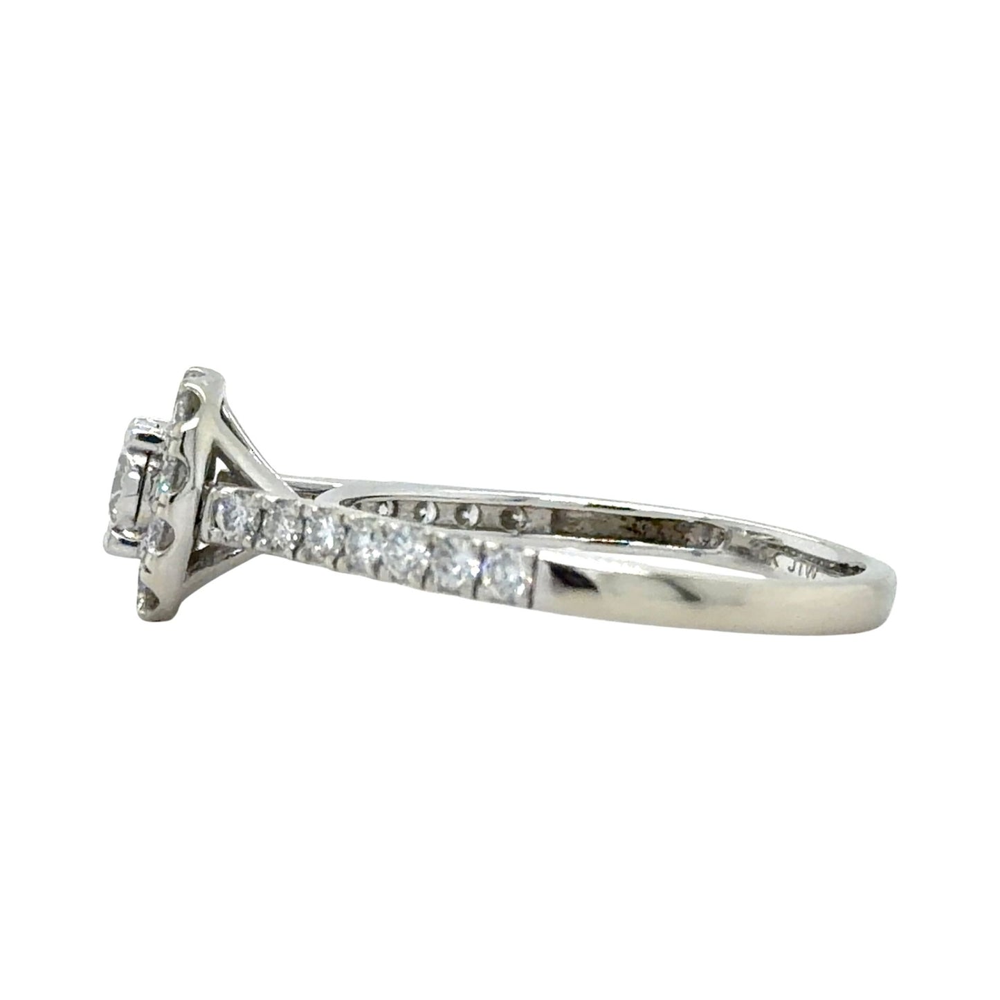 0.40ctw Lab Grown Diamond 10k White Gold Halo Ring 2.2g Size 6.75