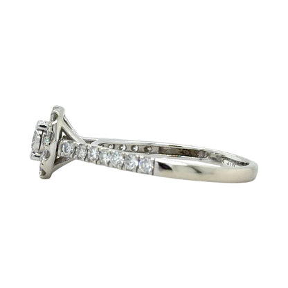 0.40ctw Lab Grown Diamond 10k White Gold Halo Ring 2.2g Size 6.75